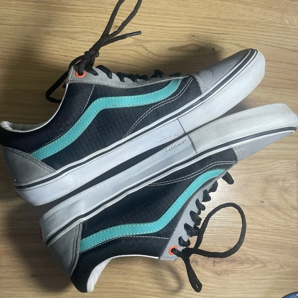 Vans Skate Lucid Old Skool Black Grey Skate Shoes Men 11.5 Suede Leather Canvas